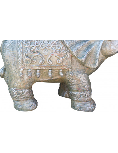 Elefante in resina finitura oro anticato: foto particolare parte inferiore dell'elefante - Biscottini.it
