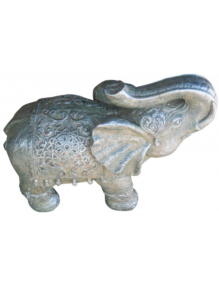 Elefante in resina finitura oro anticato: foto vista dall'alto - Biscottini.it