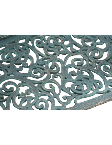 Panchina Liberty in ghisa finitura verde anticata: foto particolare della seduta - Biscottini.it Panchina Liberty in ghisa finitura verde anticata: foto particolare della seduta - Biscottini.it