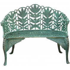 Banco Liberty em ferro fundido com acabamento verde antigo L110xDP60xH90 cm - Biscottini.it 2