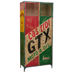 Armadietto da officina in ferro dipinto a mano L90xPR43xH198 cm