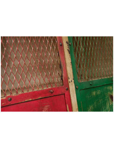 Armário de oficina em ferro pintado à mão L90xDP43xH198 cm Armário de oficina em ferro pintado à mão L90xDP43xH198 cm