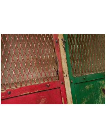 Armadietto da officina in ferro dipinto a mano L90xPR43xH198 cm