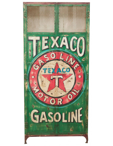 Armário de oficina em ferro pintado à mão L90xDP43xH198 cm Armário de oficina em ferro pintado à mão L90xDP43xH198 cm