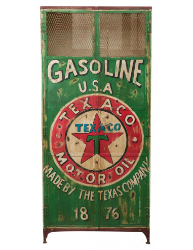 Armadietto da officina in ferro dipinto a mano L90xPR43xH198 cm Armadietto da officina in ferro dipinto a mano L90xPR43xH198 cm