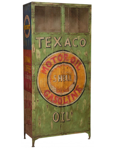 Armário de oficina em ferro pintado à mão L90xDP43xH198 cm