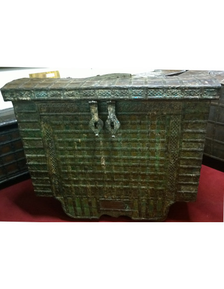Arca velha de madeira e ferro L126xDP65xH106 cm - Biscottini.it
