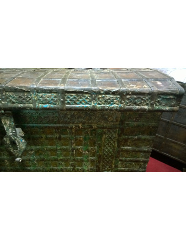 Arca velha de madeira e ferro L126xDP65xH106 cm - Biscottini.it Arca velha de madeira e ferro L126xDP65xH106 cm - Biscottini.it