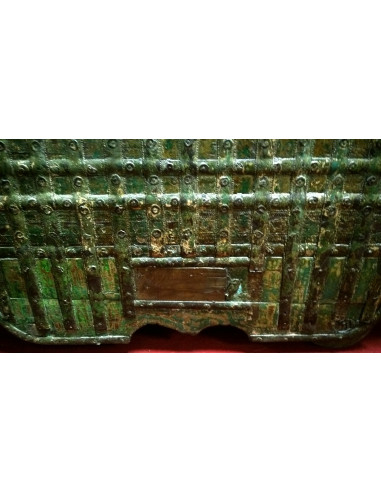 Arca velha de madeira e ferro L126xDP65xH106 cm - Biscottini.it Arca velha de madeira e ferro L126xDP65xH106 cm - Biscottini.it