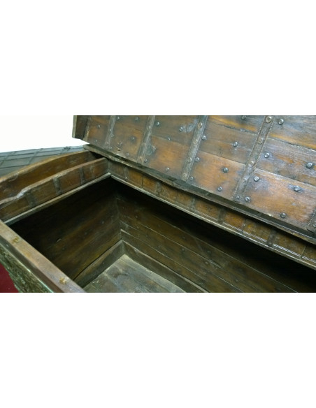 Arca velha de madeira e ferro L126xDP65xH106 cm - Biscottini.it