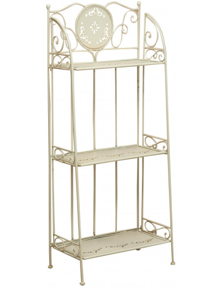 Etagere multifunzione richiudibile in ferro battuto finitura bianca anticata L48xPR27xH113 cm