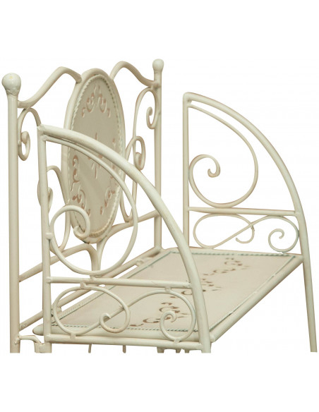 Etagere multifunzione richiudibile in ferro battuto finitura bianca anticata L48xPR27xH113 cm