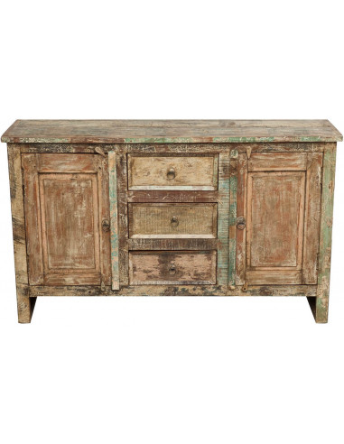 Credenza in legno massiccio riciclato L138XPR36xH84 cm: vista dall'alto - Biscottini.it Credenza in legno massiccio riciclato L138XPR36xH84 cm: vista dall'alto - Biscottini.it