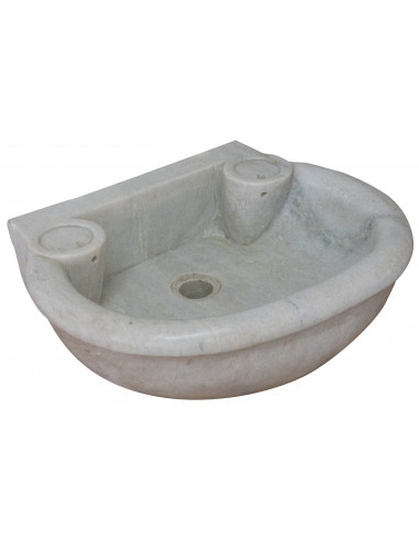 Lavandino em mármore branco L50xPR40xH15 cm - Biscottini.it