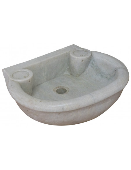 Lavandino em mármore branco L50xPR40xH15 cm - Biscottini.it
