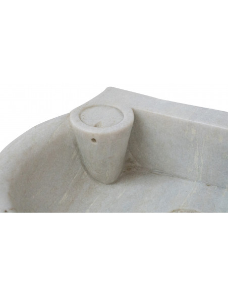 Lavandino em mármore branco L50xPR40xH15 cm - Biscottini.it