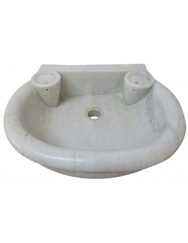 Lavandino in marmo bianco  L50xPR40xH15 cm - Biscottini.it Lavandino in marmo bianco  L50xPR40xH15 cm - Biscottini.it