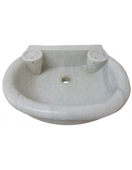 Lavandino em mármore branco L50xPR40xH15 cm - Biscottini.it