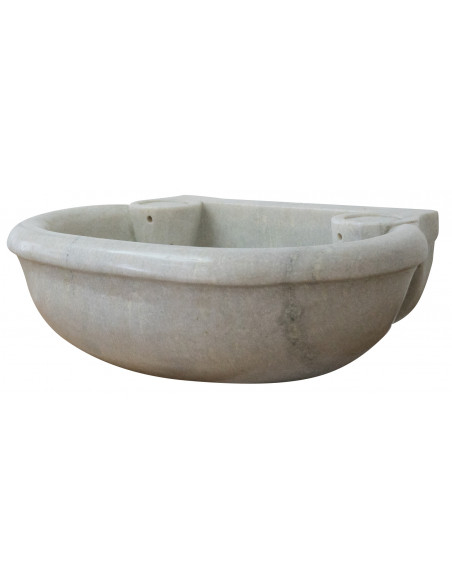 Lavandino em mármore branco L50xPR40xH15 cm - Biscottini.it