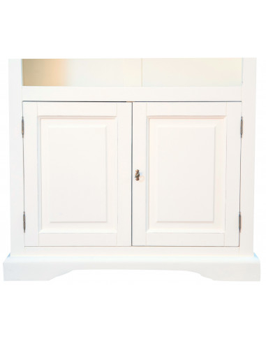 Libreria in legno massello di tiglio finitura bianca anticata 108x38x211 cm - Biscottini.it Libreria in legno massello di tiglio finitura bianca anticata 108x38x211 cm - Biscottini.it