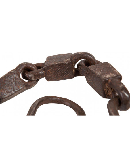 Antica catena da schiavi in ferro battuto L70xH3 cm - Biscottini.it