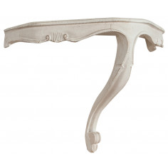 Mensola a muro in legno finitura bianco  anticato Made in Italy L50xPR24xH34 cm 2