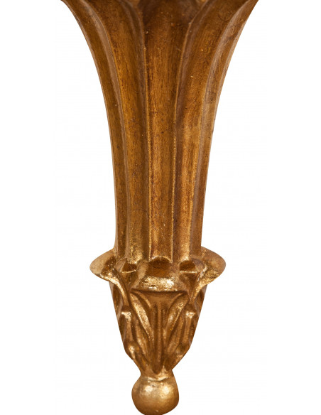 Prateleira de parede em madeira com um acabamento de folha de ouro Made in Italy L21xPR11xH23 cm - Biscottini.it