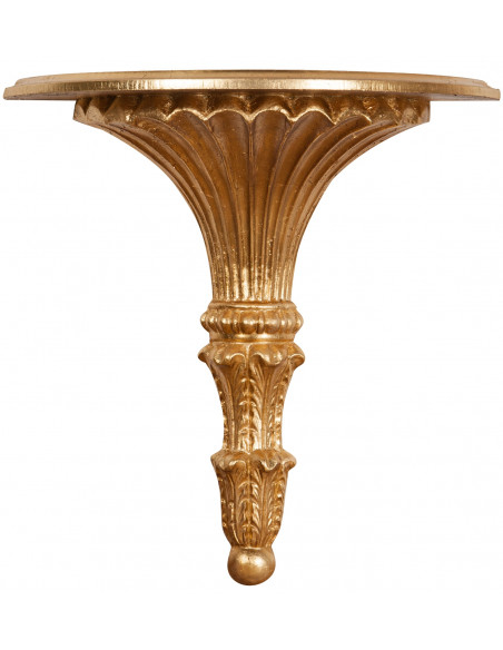 Prateleira de parede de madeira com acabamento em folha de ouro antigo Made in Italy L39xDP20xH40 cm - Biscottini.it
