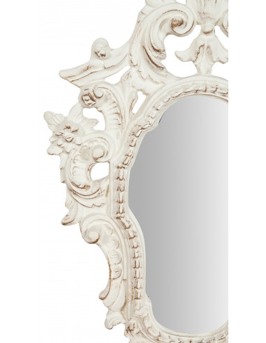 Specchiera da parete in legno finitura bianco anticato Made in Italy L40xPR4,5xH65 cm - Biscottini.it Specchiera da parete in legno finitura bianco anticato Made in Italy L40xPR4,5xH65 cm - Biscottini.it
