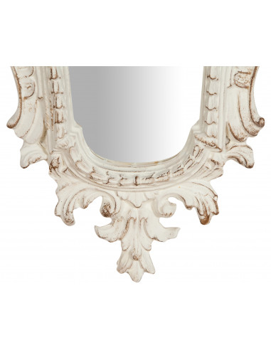 Espelho de parede em acabamento antigo branco Feito em Itália L40xPR4,5xH65 cm - Biscottini.it Espelho de parede em acabamento antigo branco Feito em Itália L40xPR4,5xH65 cm - Biscottini.it