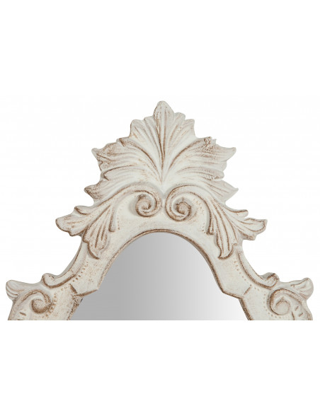 Specchiera da parete in legno finitura bianco anticato Made in Italy L25xPR2,5xH40 cm - Biscottini.it