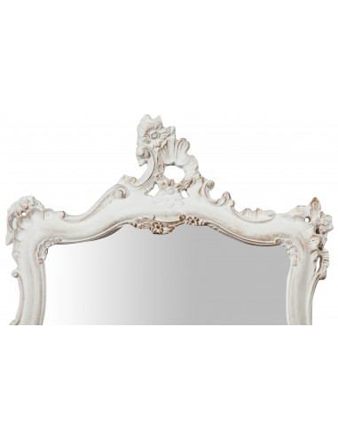 Specchiera da parete in legno finitura bianco anticato Made in Italy L68xPR5,5xH122 cm - Biscottini.it Specchiera da parete in legno finitura bianco anticato Made in Italy L68xPR5,5xH122 cm - Biscottini.it