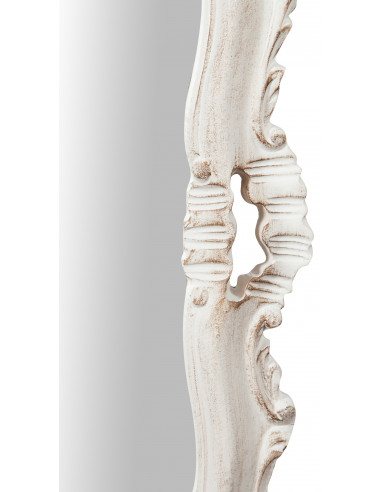 Specchiera da parete in legno finitura bianco anticato Made in Italy L68xPR5,5xH122 cm - Biscottini.it Specchiera da parete in legno finitura bianco anticato Made in Italy L68xPR5,5xH122 cm - Biscottini.it