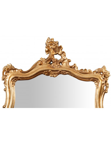 Specchiera da parete in legno finitura foglia oro anticato Made in Italy L68xPR5,5xH122 cm - Biscottini.it Specchiera da parete in legno finitura foglia oro anticato Made in Italy L68xPR5,5xH122 cm - Biscottini.it