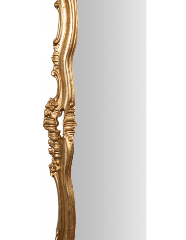 Specchiera da parete in legno finitura foglia oro anticato Made in Italy L68xPR5,5xH122 cm - Biscottini.it Specchiera da parete in legno finitura foglia oro anticato Made in Italy L68xPR5,5xH122 cm - Biscottini.it