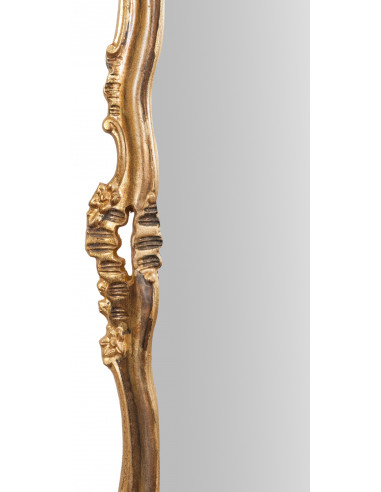 Specchiera da parete in legno finitura foglia oro anticato Made in Italy L68xPR5,5xH122 cm - Biscottini.it Specchiera da parete in legno finitura foglia oro anticato Made in Italy L68xPR5,5xH122 cm - Biscottini.it