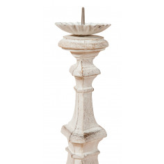 Castiçal de madeira com acabamento branco antigo Fabricado na Itália L30XDP15XH16 cm 2