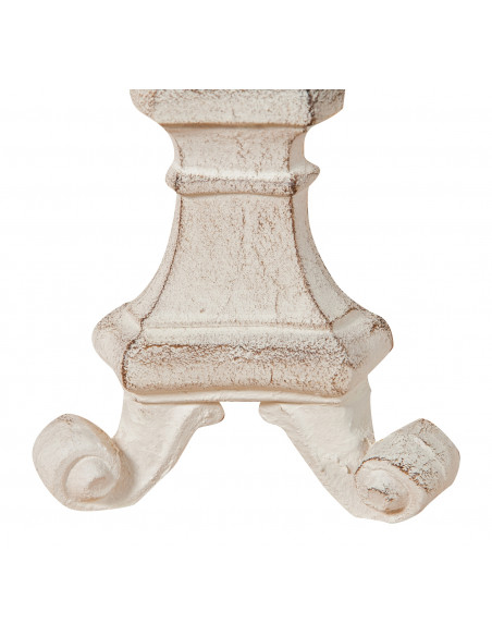 Castiçal de madeira com acabamento branco antigo Fabricado na Itália L30XDP15XH16 cm