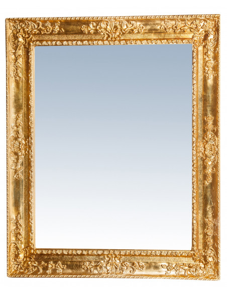 Specchiera da parete verticale/orizzontale in legno finitura foglia oro anticato Made in Italy L92xPR6xH112 cm - Biscottini.it