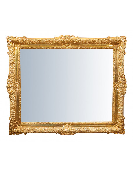 Specchiera da parete verticale/orizzontale in legno finitura foglia oro anticato Made in Italy L93xPR5,5xH107 cm - Biscottini.it