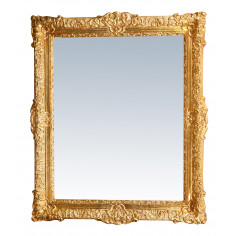 Specchiera da parete verticale/orizzontale in legno finitura foglia oro anticato Made in Italy L93xPR5,5xH107 cm - Biscottini.it