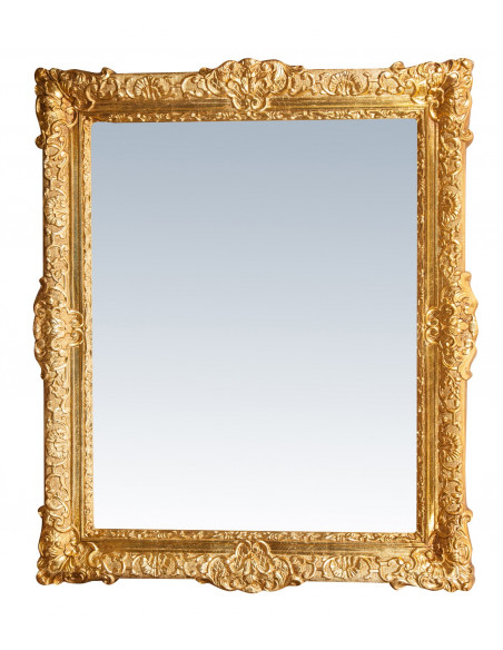 Specchiera da parete verticale/orizzontale in legno finitura foglia oro anticato Made in Italy L93xPR5,5xH107 cm - Biscottini.it