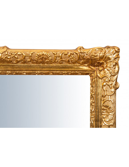 Specchiera da parete verticale/orizzontale in legno finitura foglia oro anticato Made in Italy L93xPR5,5xH107 cm - Biscottini.it