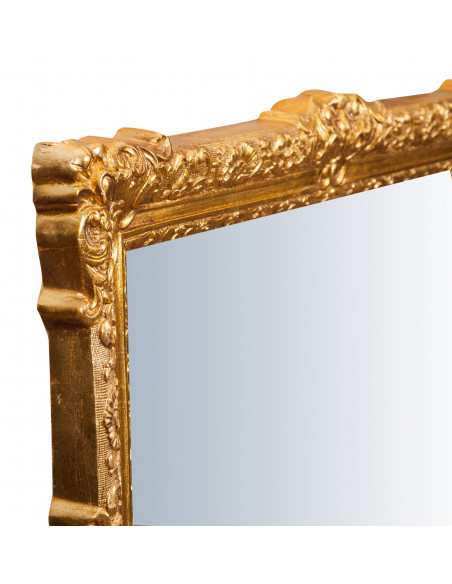 Specchiera da parete verticale/orizzontale in legno finitura foglia oro anticato Made in Italy L93xPR5,5xH107 cm - Biscottini.it