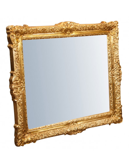 Specchiera da parete verticale/orizzontale in legno finitura foglia oro anticato Made in Italy L93xPR5,5xH107 cm - Biscottini.it