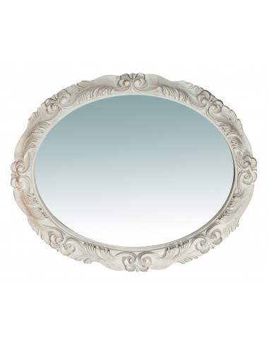 Espelho de parede vertical/horizontal de madeira com acabamento branco antigo Made in Italy L78xDP7xH98cm - Biscottini.it Espelho de parede vertical/horizontal de madeira com acabamento branco antigo Made in Italy L78xDP7xH98cm - Biscottini.it