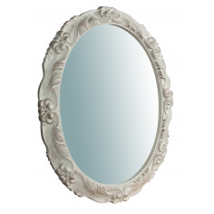 Espelho de parede vertical/horizontal de madeira com acabamento branco antigo Made in Italy L78xDP7xH98cm - Biscottini.it