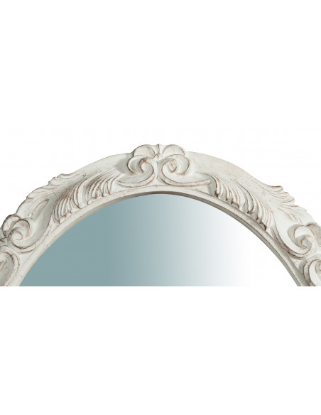 Espelho de parede vertical/horizontal de madeira com acabamento branco antigo Made in Italy L78xDP7xH98cm - Biscottini.it