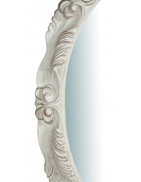 Espelho de parede vertical/horizontal de madeira com acabamento branco antigo Made in Italy L78xDP7xH98cm - Biscottini.it