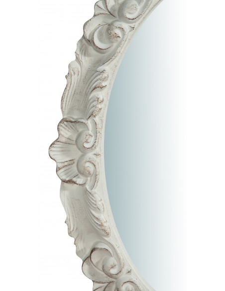 Specchiera da parete verticale/orizzontale in legno finitura bianca anticata Made in Italy L50xPR4xH65 cm - Biscottini.it